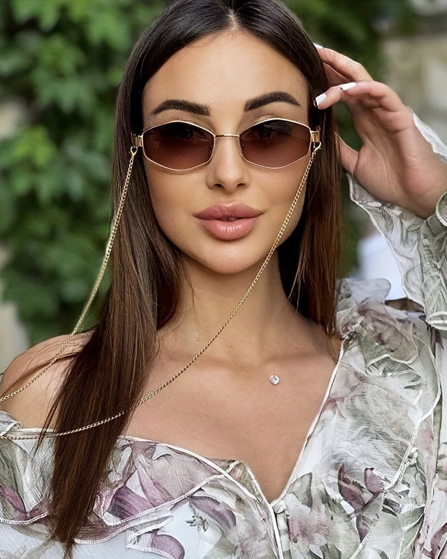 Zonnebril - GlamChain - Gouden Accent - Mode Accessoire