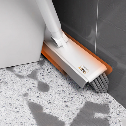 2-in-1 Badkamerborstel - CleanPro - Siliconen Schraper - Lange Handgreep Trekker