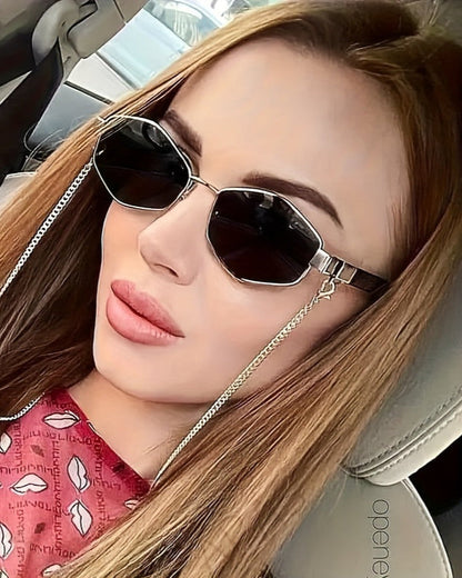 Zonnebril - GlamChain - Gouden Accent - Mode Accessoire