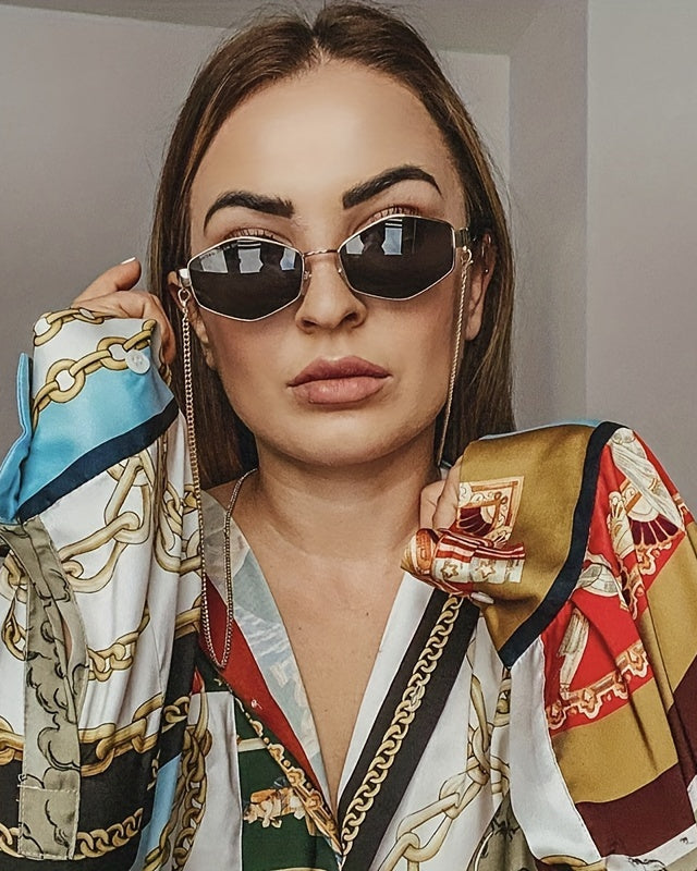 Zonnebril - GlamChain - Gouden Accent - Mode Accessoire