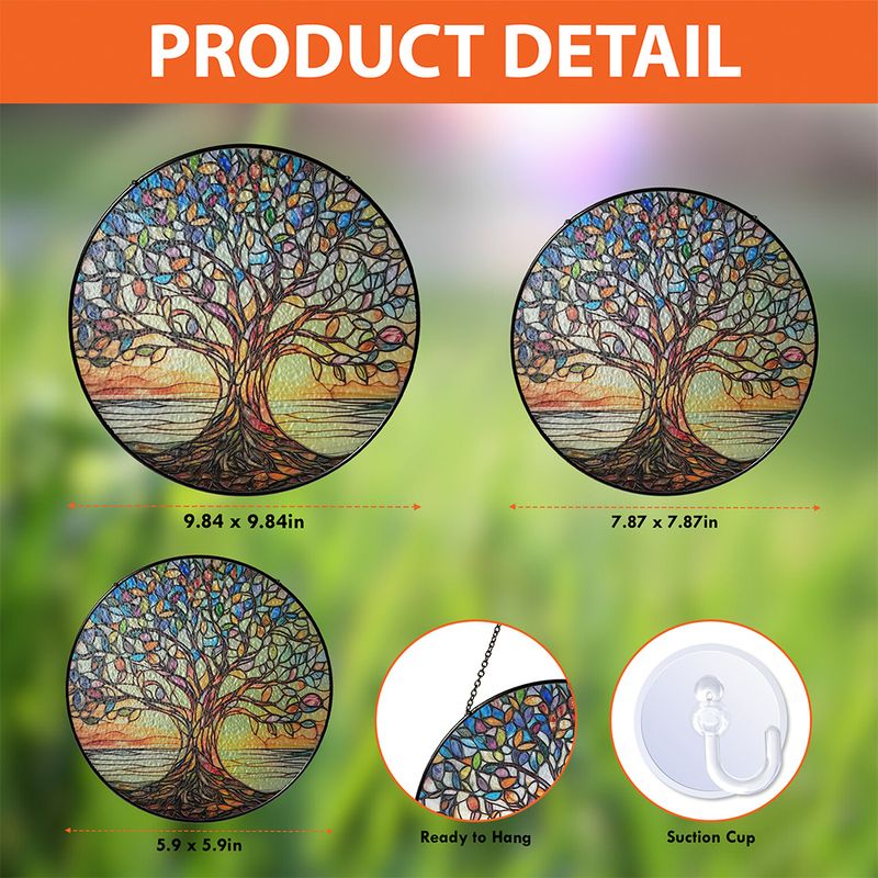 Zonnescherm - GlowTree - Gekleurd Glas - Raamdecoratie