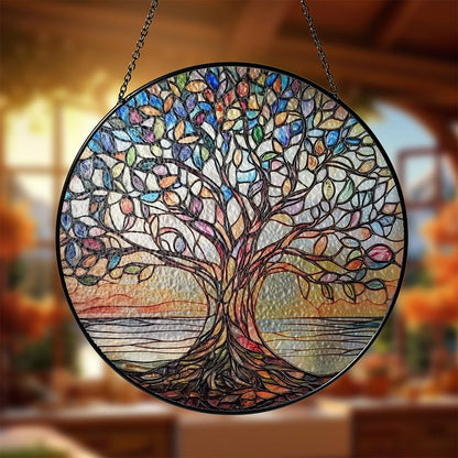 Zonnescherm - GlowTree - Gekleurd Glas - Raamdecoratie