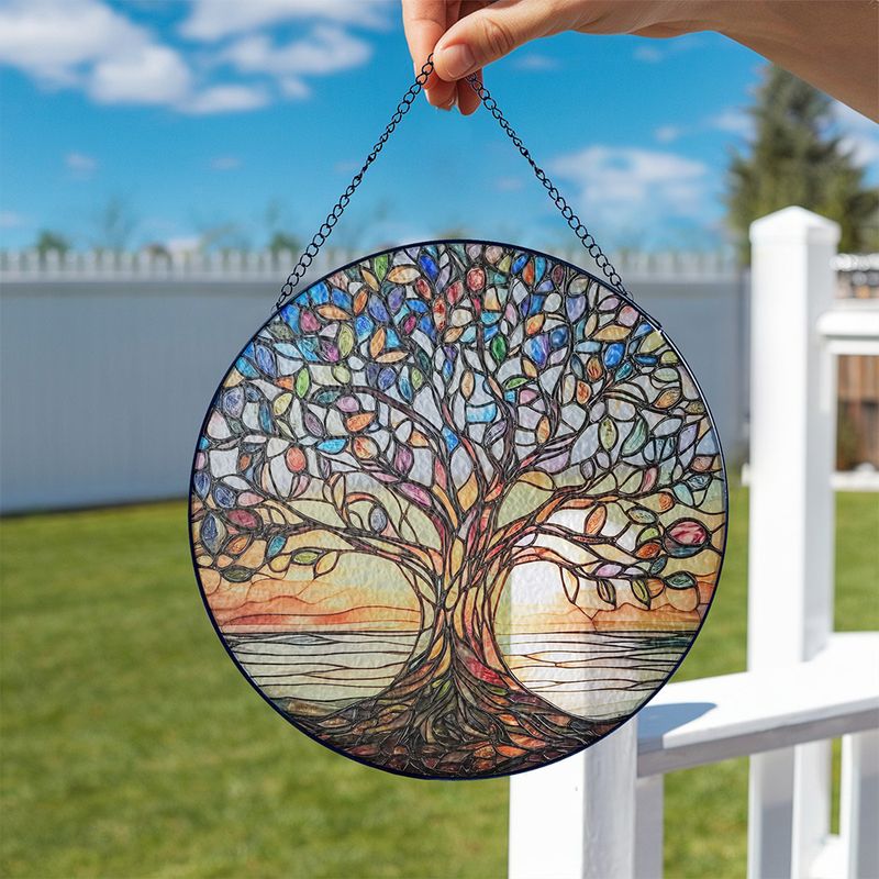Zonnescherm - GlowTree - Gekleurd Glas - Raamdecoratie