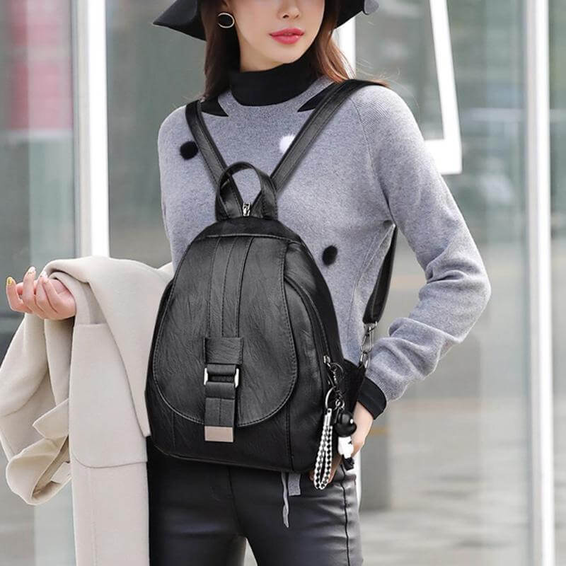 Anti-diefstal Rucksack - SecurePack - Leren Design - Dames Mode