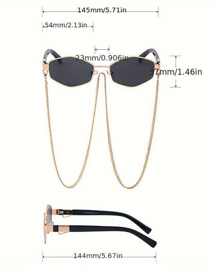 Zonnebril - GlamChain - Gouden Accent - Mode Accessoire