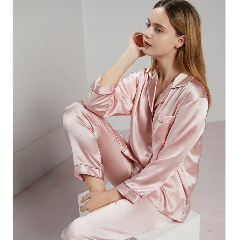 Zijden Pyjama's - LuxeSleep - Comfortabele Pasvorm - Elegante Nachtkleding
