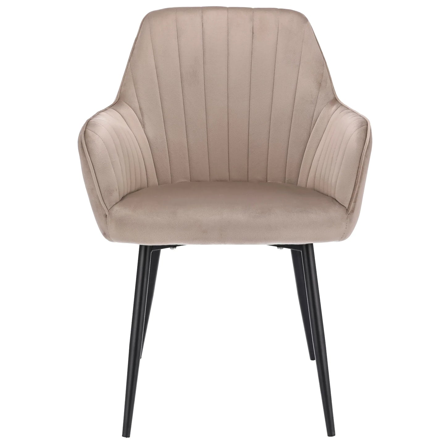 Accentfauteuil - Velvexa - Beige Fluwelen Bekleding - Moderne Woonkamerstoel