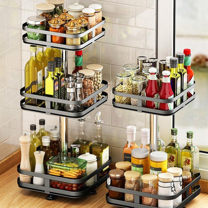 360° Draaibaar Opbergrek - FlexiStore - Specerijen Organizer - Multifunctionele Tray