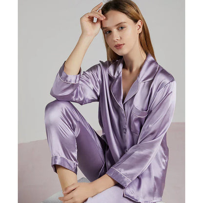 Zijden Pyjama's - LuxeSleep - Comfortabele Pasvorm - Elegante Nachtkleding