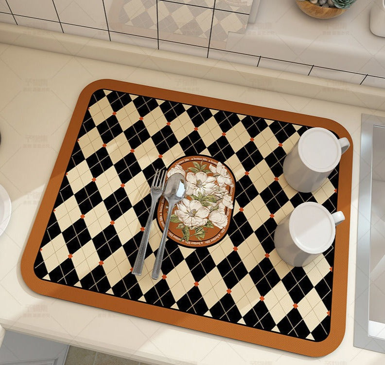 Afvoer Mat - QuickDry - Absorberend Design - Keukenblad