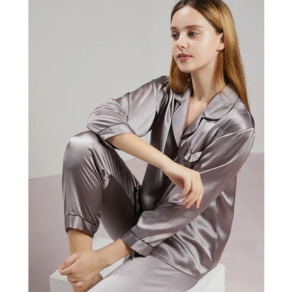 Zijden Pyjama's - LuxeSleep - Comfortabele Pasvorm - Elegante Nachtkleding