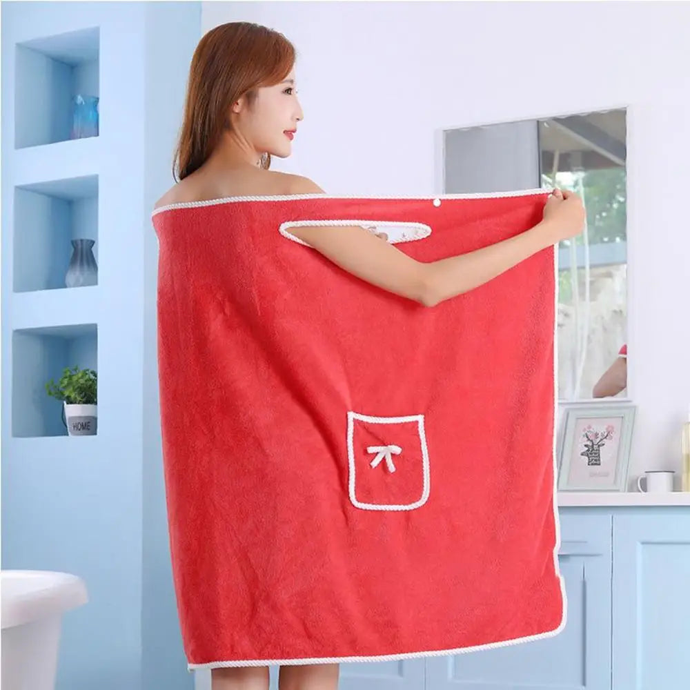 Badjas - SoftTouch - Koraal Fleece - Off-Shoulder Design