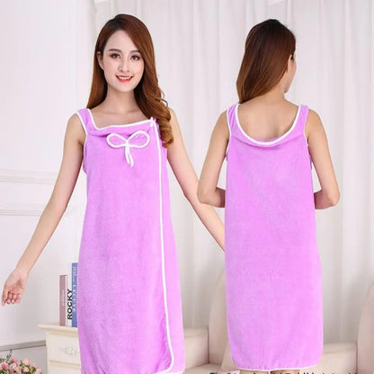 Badjas - SoftTouch - Koraal Fleece - Off-Shoulder Design