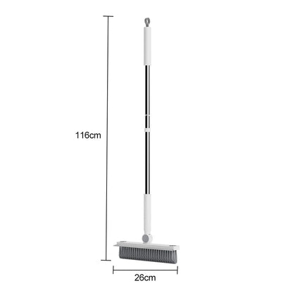 2-in-1 Badkamerborstel - CleanPro - Siliconen Schraper - Lange Handgreep Trekker