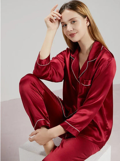 Zijden Pyjama's - LuxeSleep - Comfortabele Pasvorm - Elegante Nachtkleding