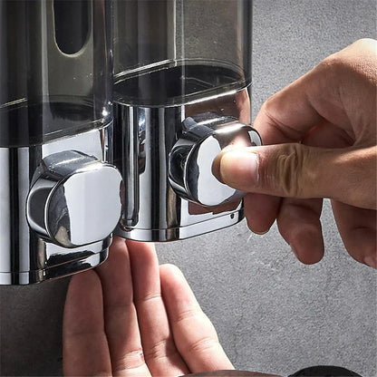 Wand Zeepdispenser - ClearMax - Retro Ontwerp - Houten Accenten