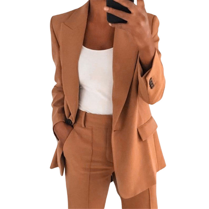 Blazer Broek Set - Zivelle - Elegante Kantoorstijl - Getailleerde Outfit voor Dames