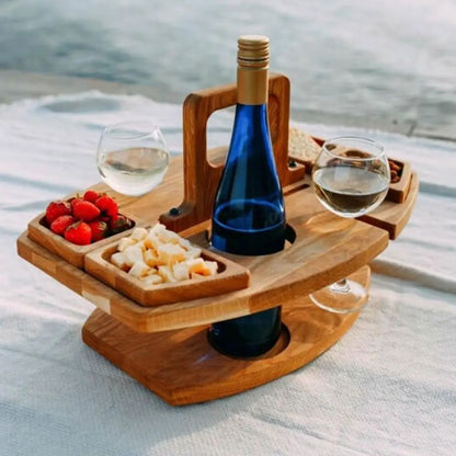 Buiten Picknicktafel - WoodLux - Opvouwbaar Ontwerp - Draagbare Tray