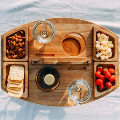 Buiten Picknicktafel - WoodLux - Opvouwbaar Ontwerp - Draagbare Tray