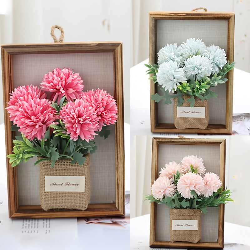 Wanddecoratie - NatureBloom - 3D Bloemontwerp - Houten Lijst