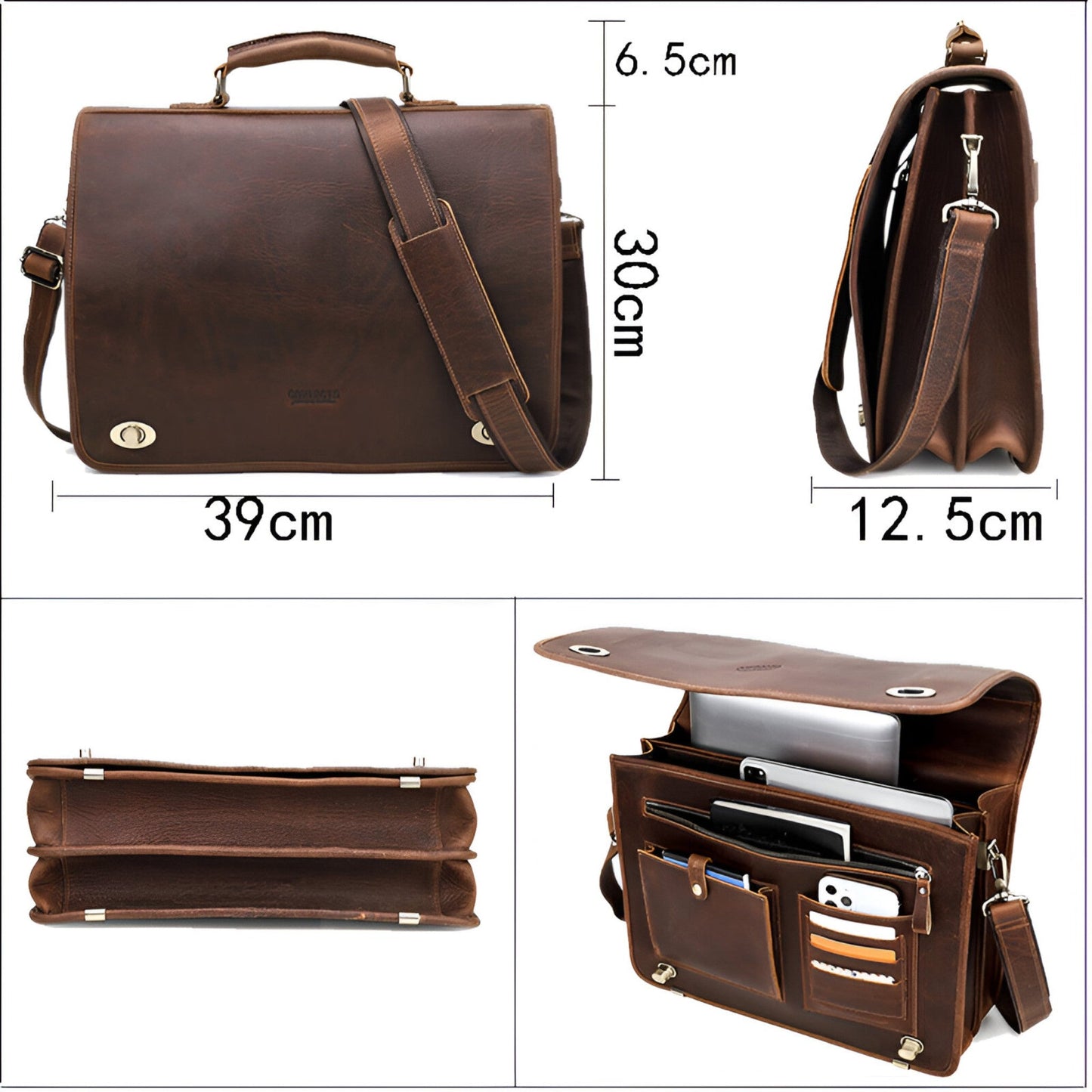 Zakelijke Aktetas - Luxura - Echt Leder - Stijlvolle Schoudertas