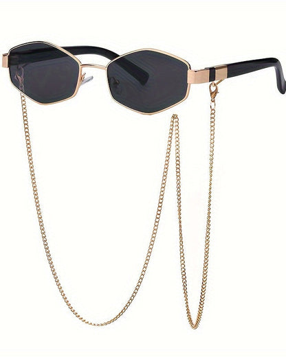 Zonnebril - GlamChain - Gouden Accent - Mode Accessoire