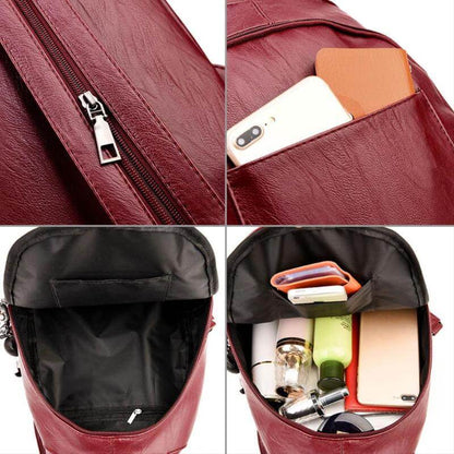 Anti-diefstal Rucksack - SecurePack - Leren Design - Dames Mode