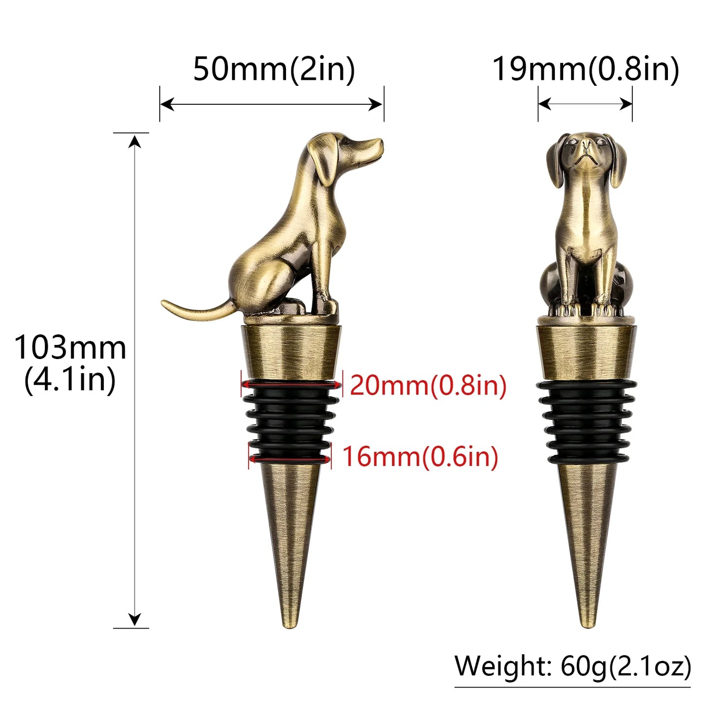 Wijnstopper - DogGuard - Decoratieve Sluiting - Herbruikbare Dop