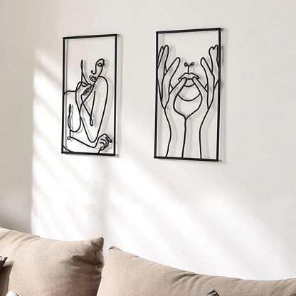 Wanddecoratie - NordicStyle - Abstracte Silhouet - IJzeren Decoratie