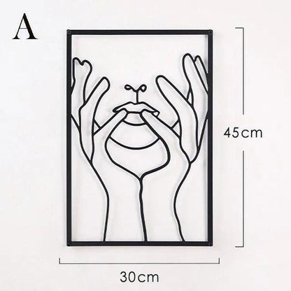 Wanddecoratie - NordicStyle - Abstracte Silhouet - IJzeren Decoratie