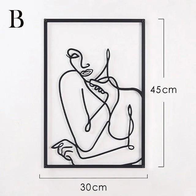 Wanddecoratie - NordicStyle - Abstracte Silhouet - IJzeren Decoratie