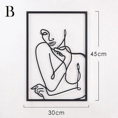 Wanddecoratie - NordicStyle - Abstracte Silhouet - IJzeren Decoratie