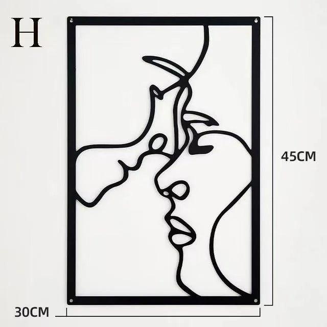 Wanddecoratie - NordicStyle - Abstracte Silhouet - IJzeren Decoratie