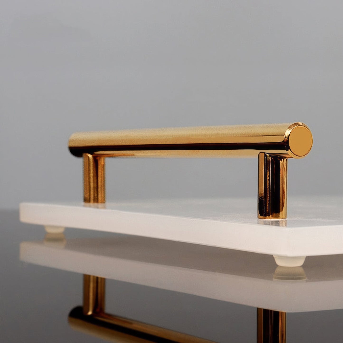 Badkameraccessoireset - MarbleLux - Natuurmarmer - Gouden Accenten